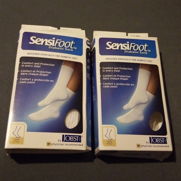 2 pair of diabetic Socks Crew White - Picture 1 of 2